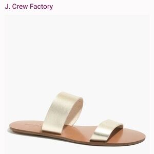 J. Crew Metallic Slide Sandals